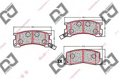 Комплект тормозных колодок, дисковый тормоз DJ PARTS купить