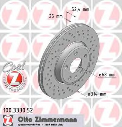 Тормозной диск SPORT BRAKE DISC COAT Z ZIMMERMANN купить