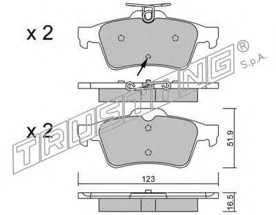 Комплект тормозных колодок, дисковый тормоз TRUSTING купить