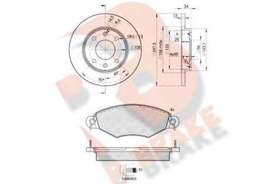 Комплект тормозов, дисковый тормозной механизм R BRAKE купить