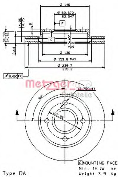 Тормозной диск AP METZGER купить