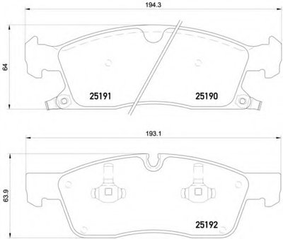 Комплект тормозных колодок, дисковый тормоз BREMBO купить