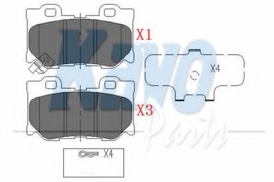 Комплект тормозных колодок, дисковый тормоз KAVO PARTS купить