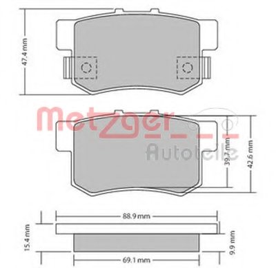 Комплект тормозных колодок, дисковый тормоз METZGER купить