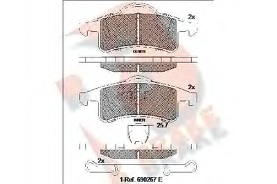 Комплект тормозных колодок, дисковый тормоз R BRAKE купить