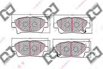 Комплект тормозных колодок, дисковый тормоз DJ PARTS купить