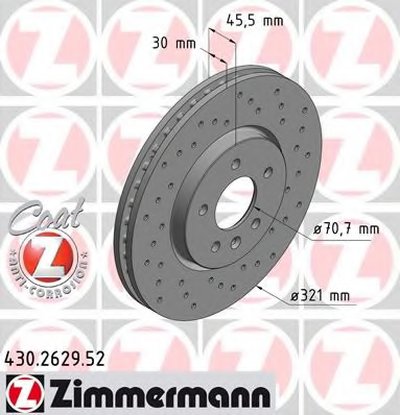 Тормозной диск SPORT BRAKE DISC COAT Z ZIMMERMANN купить