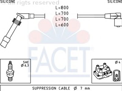 Комплект проводов зажигания FACET купить