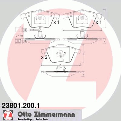 Комплект тормозных колодок, дисковый тормоз ZIMMERMANN купить