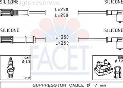 Комплект проводов зажигания FACET купить