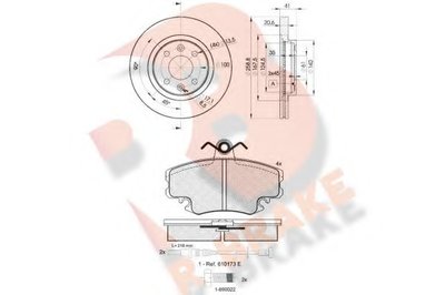 Комплект тормозов, дисковый тормозной механизм R BRAKE купить