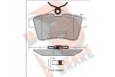 Комплект тормозных колодок, дисковый тормоз R BRAKE купить