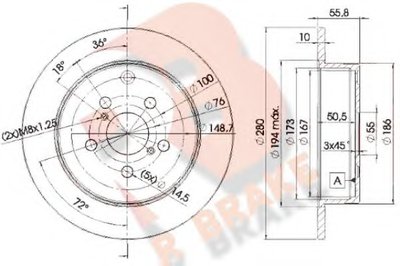 Тормозной диск R BRAKE купить