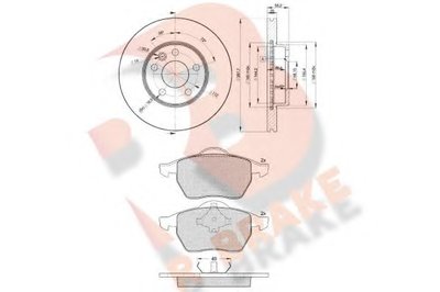 Комплект тормозов, дисковый тормозной механизм R BRAKE купить