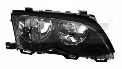Фара главного света передняя, правая Reflektor P (H7/H7, elektryczny, z silnikiem, czarna ramka) BMW