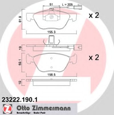 Комплект тормозных колодок, дисковый тормоз ZIMMERMANN купить