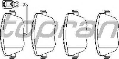 Комплект тормозных колодок, дисковый тормоз TOPRAN купить