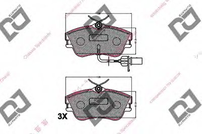 Комплект тормозных колодок, дисковый тормоз DJ PARTS купить