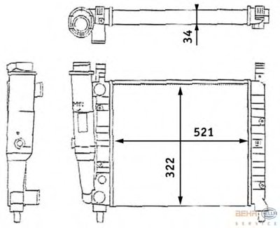 Радиатор, охлаждение двигателя BEHR HELLA SERVICE купить