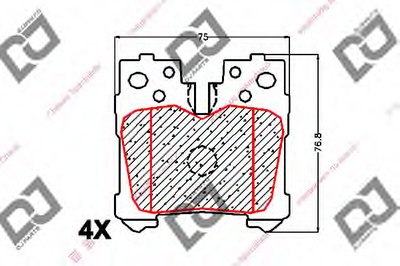 Комплект тормозных колодок, дисковый тормоз DJ PARTS купить