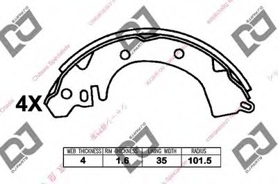 Комплект тормозных колодок DJ PARTS купить