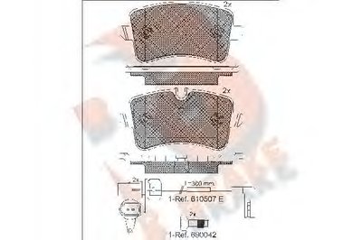 Комплект тормозных колодок, дисковый тормоз R BRAKE купить