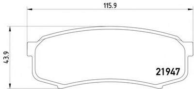 HELLA TOYOTA Тормозные колодки задн. Land Cruiser J7,80/90,Prado,FJ Cruiser,Mits