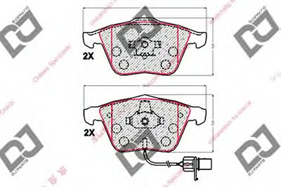 Комплект тормозных колодок, дисковый тормоз DJ PARTS купить