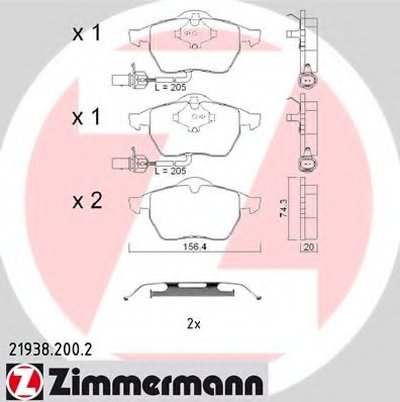 Комплект тормозных колодок, дисковый тормоз ZIMMERMANN купить