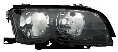 Фара главного света передняя, правая Reflektor P (H7/H7, elektryczny, z silnikiem, obudowa czarna) B