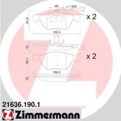 Комплект тормозных колодок, дисковый тормоз ZIMMERMANN купить