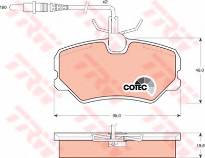 Комплект тормозных колодок, дисковый тормоз COTEC TRW купить