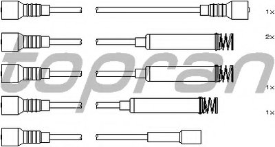 Комплект проводов зажигания TOPRAN купить