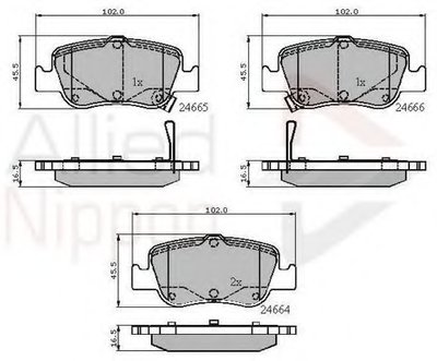 Комплект тормозных колодок, дисковый тормоз ANL Braking COMLINE купить