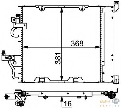 Конденсатор, кондиционер BEHR HELLA SERVICE HELLA купить