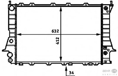 Радиатор, охлаждение двигателя BEHR HELLA SERVICE купить