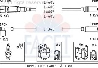 Комплект проводов зажигания FACET купить