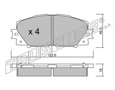 Комплект тормозных колодок, дисковый тормоз TRUSTING купить