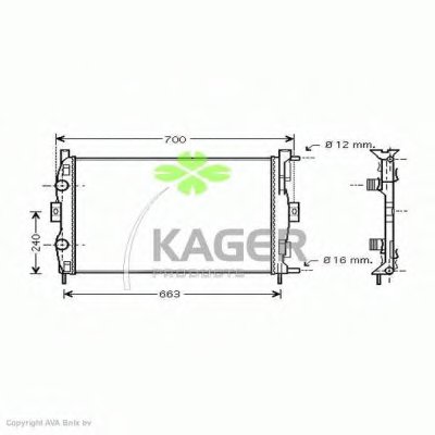 Радиатор, охлаждение двигателя KAGER купить