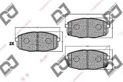 Комплект тормозных колодок, дисковый тормоз DJ PARTS купить