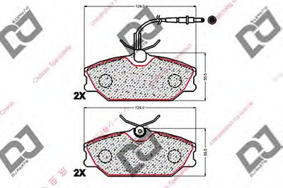 Комплект тормозных колодок, дисковый тормоз DJ PARTS купить