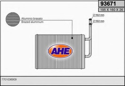 Теплообменник, отопление салона AHE купить