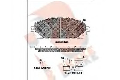 Комплект тормозных колодок, дисковый тормоз R BRAKE купить