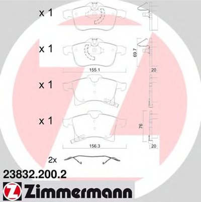 Комплект тормозных колодок, дисковый тормоз ZIMMERMANN купить