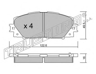 Комплект тормозных колодок, дисковый тормоз TRUSTING купить