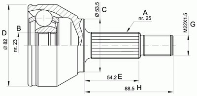 Шарнирный комплект, приводной вал SPIN OPEN PARTS купить