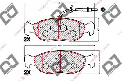 Комплект тормозных колодок, дисковый тормоз DJ PARTS купить