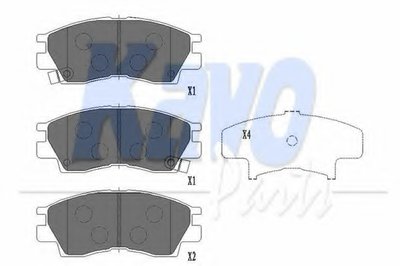 Комплект тормозных колодок, дисковый тормоз KAVO PARTS купить