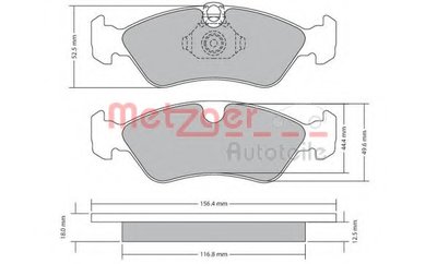 Комплект тормозных колодок, дисковый тормоз METZGER купить