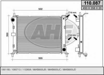 Радиатор, охлаждение двигателя AHE купить